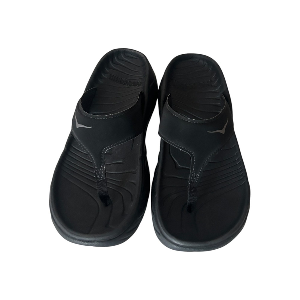 Hoka One One Ora Recovery Flip Black Dark Gull Gray Sandals 8M 10W